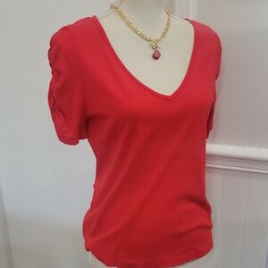 Michael Stars Red V-Neck Tee